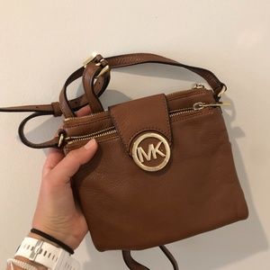 Michael Kors Brown leather crossbody purse